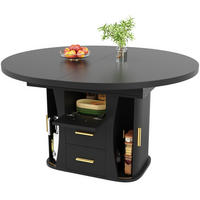 ESSTISCH ausziehbar 118-158/118/77 cm DE-39612 Schwarz - Schwarz, Holzwerkstoff (118/118/77cm) - ComfortXL