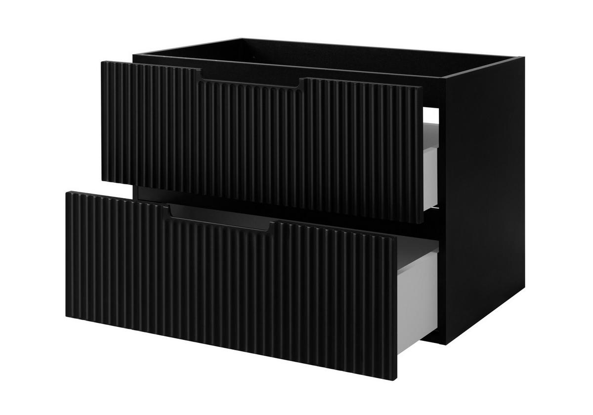 BADEZIMMERSCHRANK : schwarz, 80 x 57 x 46 cm - Schwarz, Holzwerkstoff (80/57/46cm) - 3XE LIVING