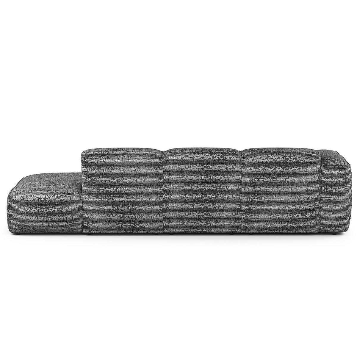 ECKSOFA mit Chaiselongue - Schwarz/Grau, Kunststoff/Textil (290/173cm) - home24