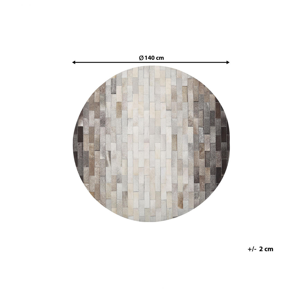 KURZFLOR-TEPPICH Dutlar 140/140 cm - Braun, Fell (140/140cm) - Beliani