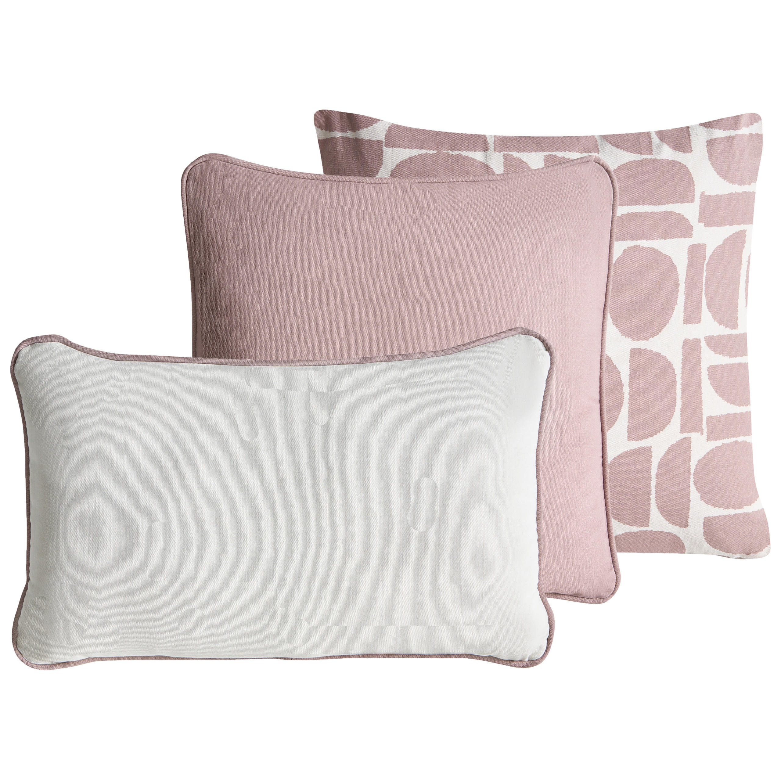 DEKOKISSEN 3er-Set Rosa 45/45 cm Pentace - Pink, Textil (45/45cm) - Beliani