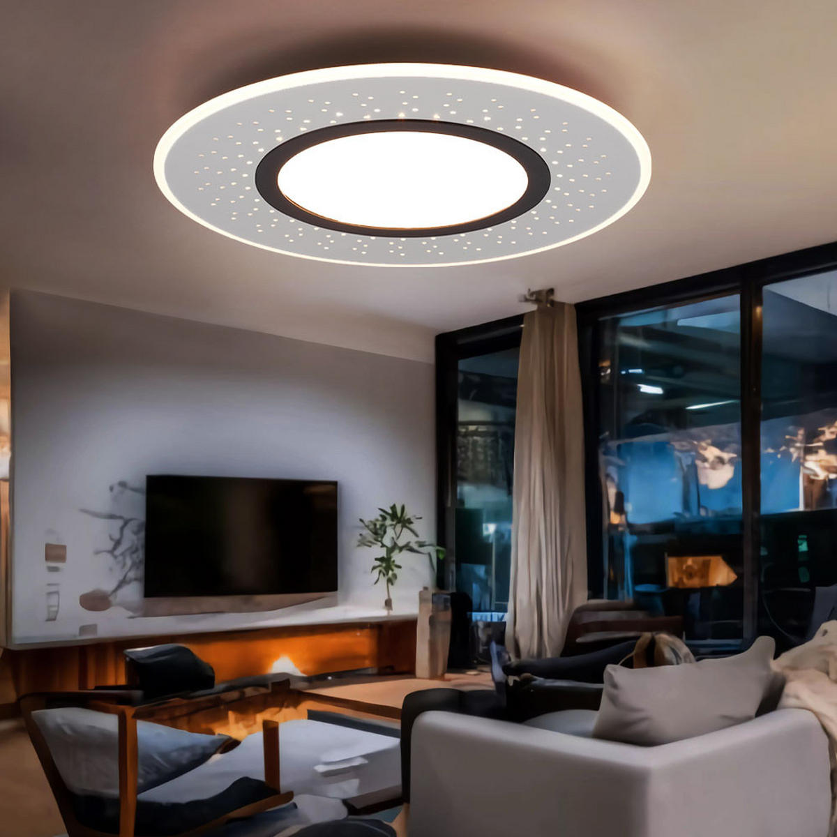 LED DECKENLEUCHTE Versus Silber Nickel-matt - Silberfarben, Metall (49/49/5cm)