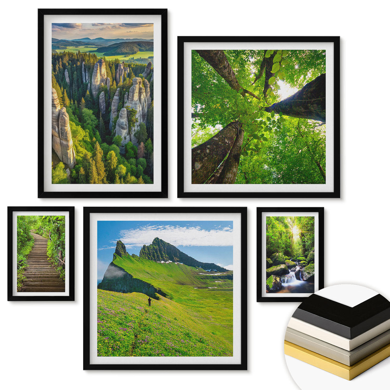 ArtPrintCave Wandbilder Schwarz 40x60 cm