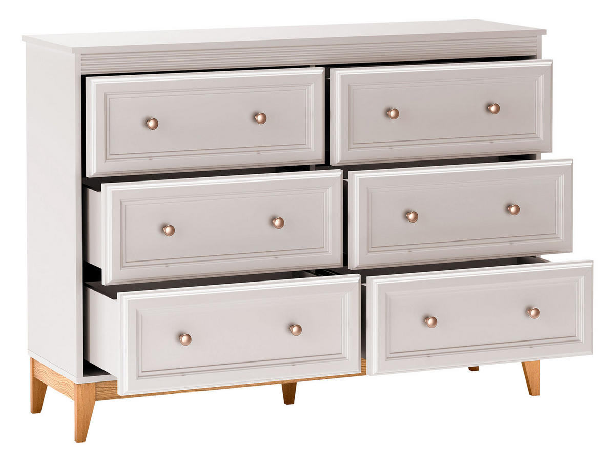 SCHUBLADENKOMMODE Windsor W-03 - Kaschmir/Eichefarben, Holz/Holzwerkstoff (136/100/41cm) - MIRJAN24