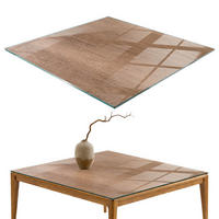 TISCHPLATTE 60x60 cm Natürliche Holzmaserung - Braun, Glas (0.4/60/60cm) - TULUP