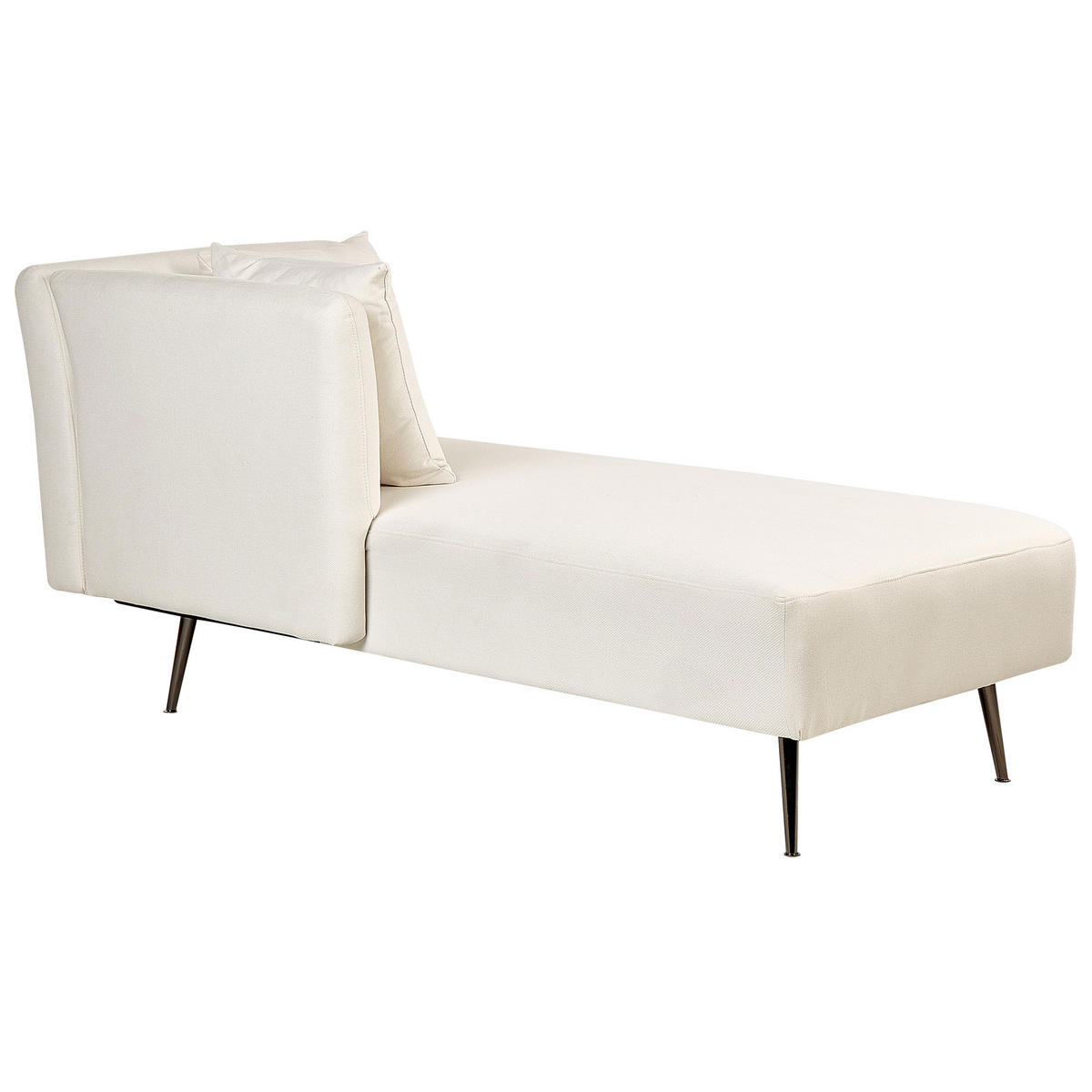 CHAISELONGUE cremeweiß rechtsseitig Riom - Schwarz/Weiß, Textil (156/75/77cm) - Beliani