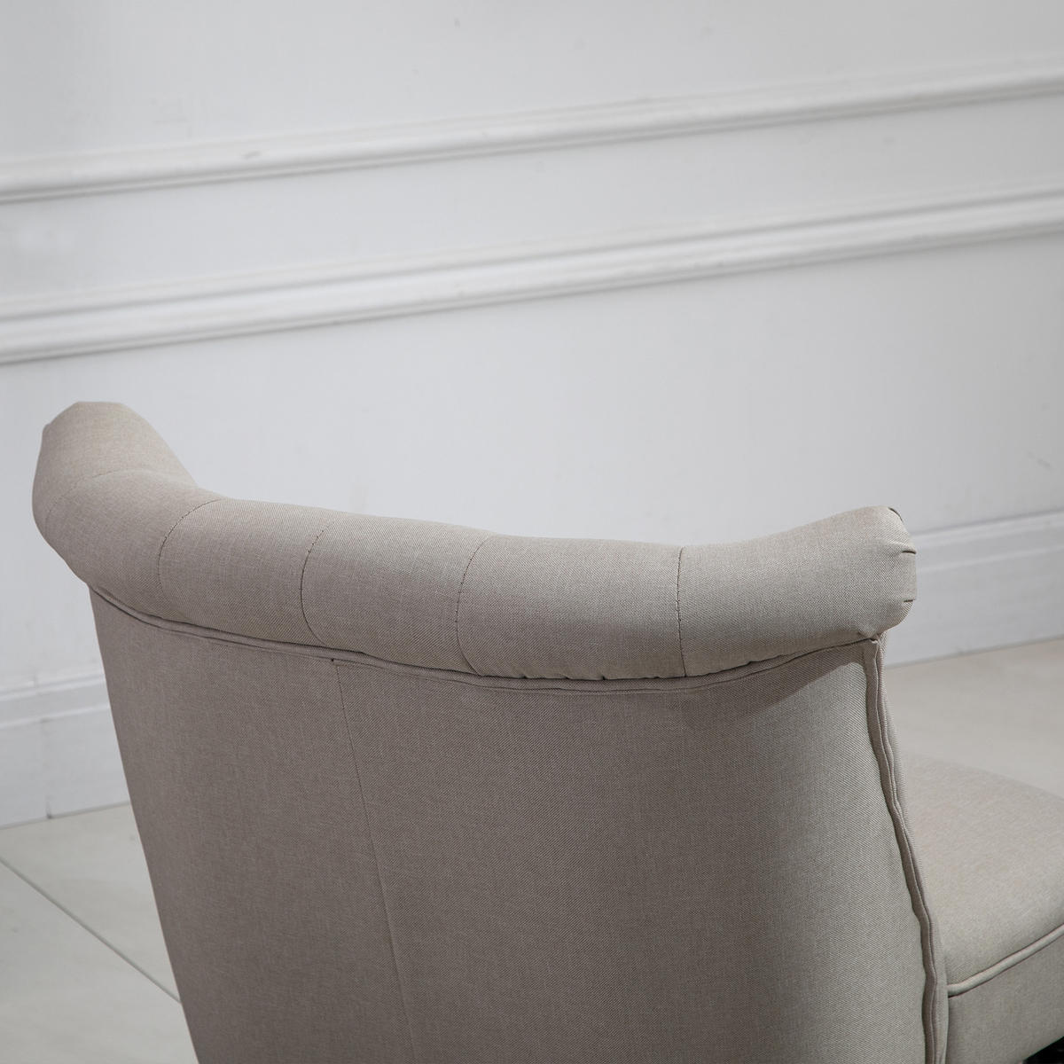 POLSTERSESSEL Vintage-Stil Leinenbezug mit Knopfdesign 67/67/78 cm Beige - Beige, Textil (67/78/67cm) - Redom