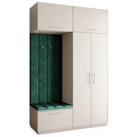 GARDEROBENSCHRANK REMA 150/240/60 cm Modern Garderobe-Set Kaschmir - Kaschmir/Grün, Holzwerkstoff (150/240/60cm) - MASSENO