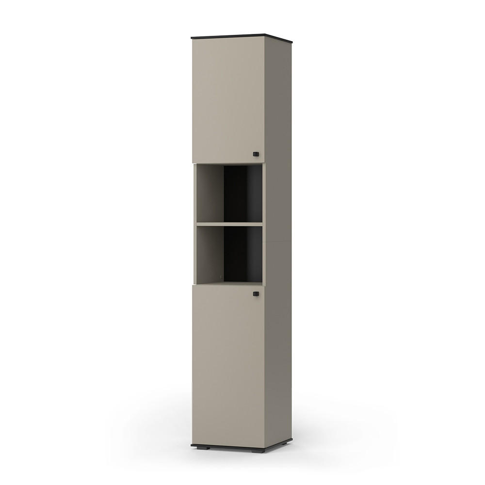 BADSCHRANK Joli Greige 37 x 192 cm mit 2 Türen - Greige, Holzwerkstoff (37/192/34cm) - Vicco
