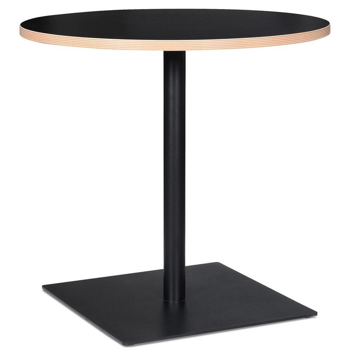 ESSTISCH Rund Holz Metall Pflegeleicht LORAXI, Schwarz 80x80x75,5 cm - Schwarz, Holz/Metall (80/80/76cm) - KADIMA DESIGN