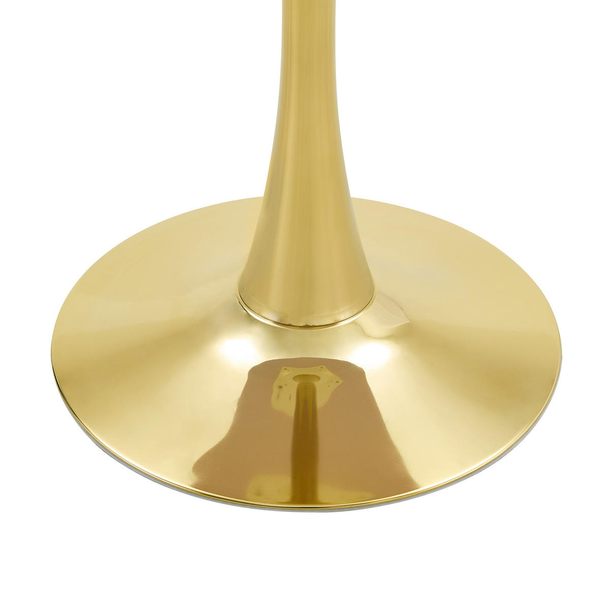 BEISTELLTISCH aus MDF und Metall 60x60x72 cm Gold, Holzoptik mit runder Tischplatte und stabilem Mittelfuß - Schwarz, Holzwerkstoff (60/60/72cm) - Modfu