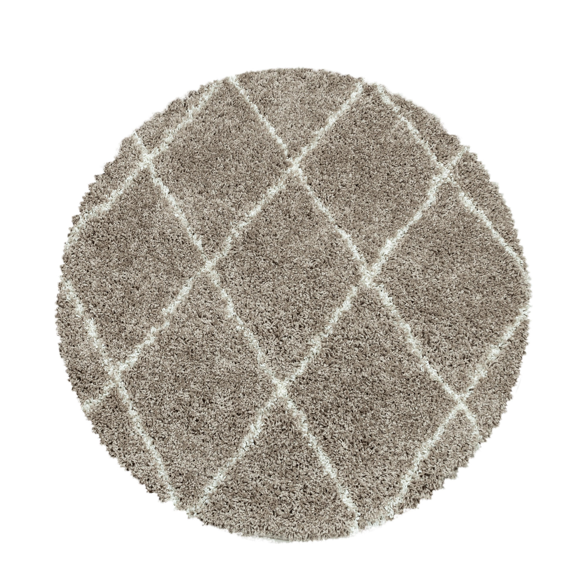 HOCHFLORTEPPICH DOLOMIT, geometrisch, Beige, Ø 80 cm - Beige, Textil (80/80cm) - KADIMA DESIGN