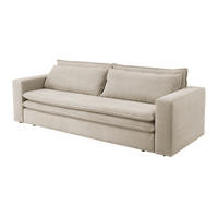 SCHLAFSOFA beige Cord, Sofa 3-Sitzer mit Bettfunktion 244 cm - Beige, Holz/Textil (244/83/91cm) - Furn.Design
