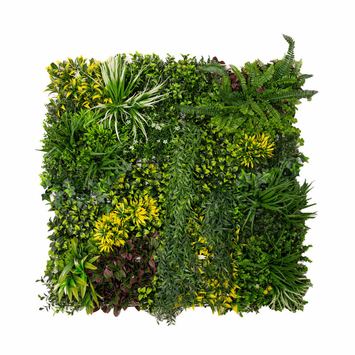 WANDFLIESE 3 Stück Cassia Künstliche Pflanze 100 cm x 100 cm - Grün, Kunststoff (100cm)
