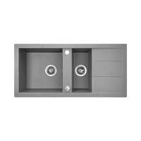 EINBAUSPÜLE Barbados Grau, 1,5 Becken, 48/100/18,5 cm - Grau, Stein (48/18.5/100cm) - bad land