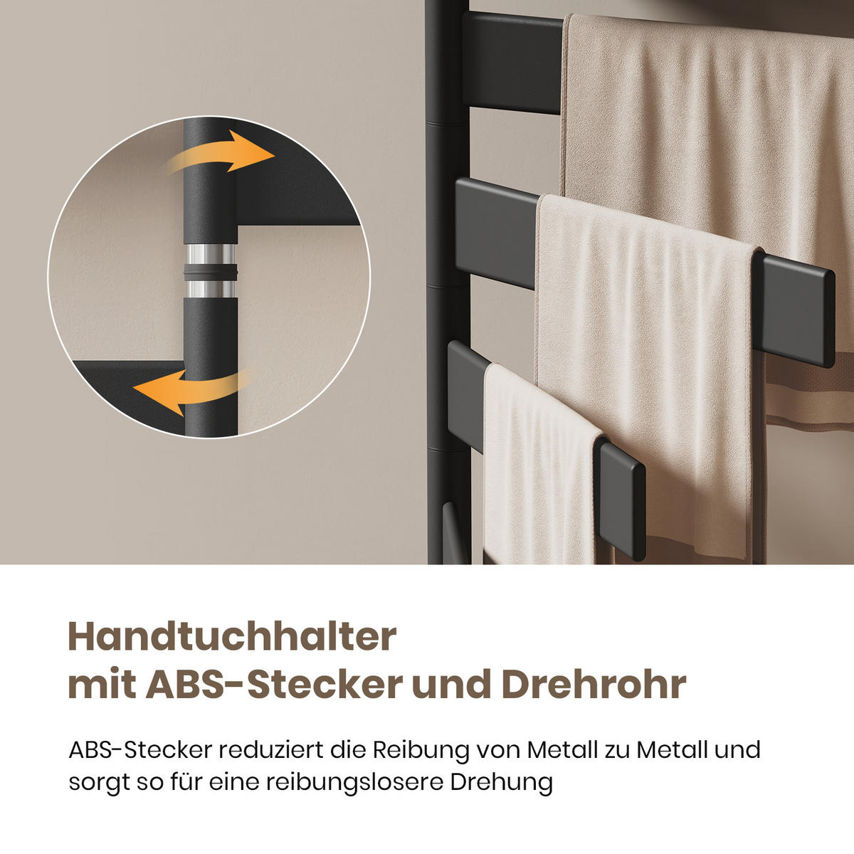 HEIZKÖRPER Handtuchheizkörper Intelligentes Heizsystem mit Ablage Schwarz 76/45 cm - Schwarz, Metall (45/76/14cm) - EMKE