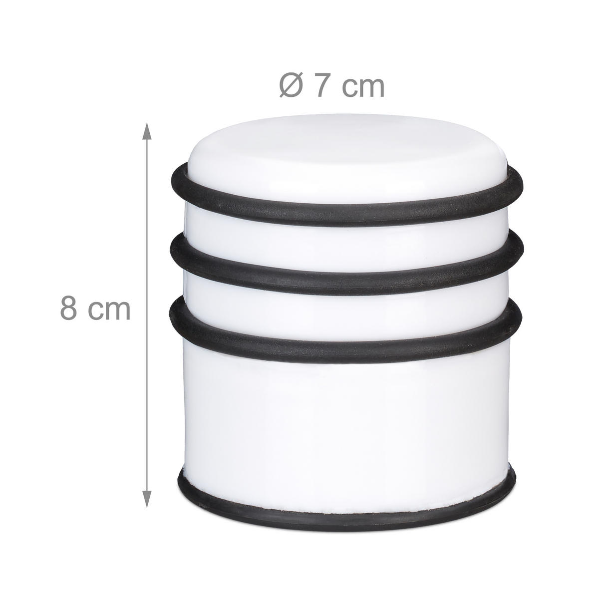 ZARÁŽKA Bílá plast 3 gumové kroužky - bílá, plast (7/7cm) - Relaxdays