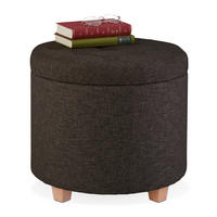 SITZHOCKER - Braun, Holz/Holzwerkstoff (44/41/44cm) - Relaxdays