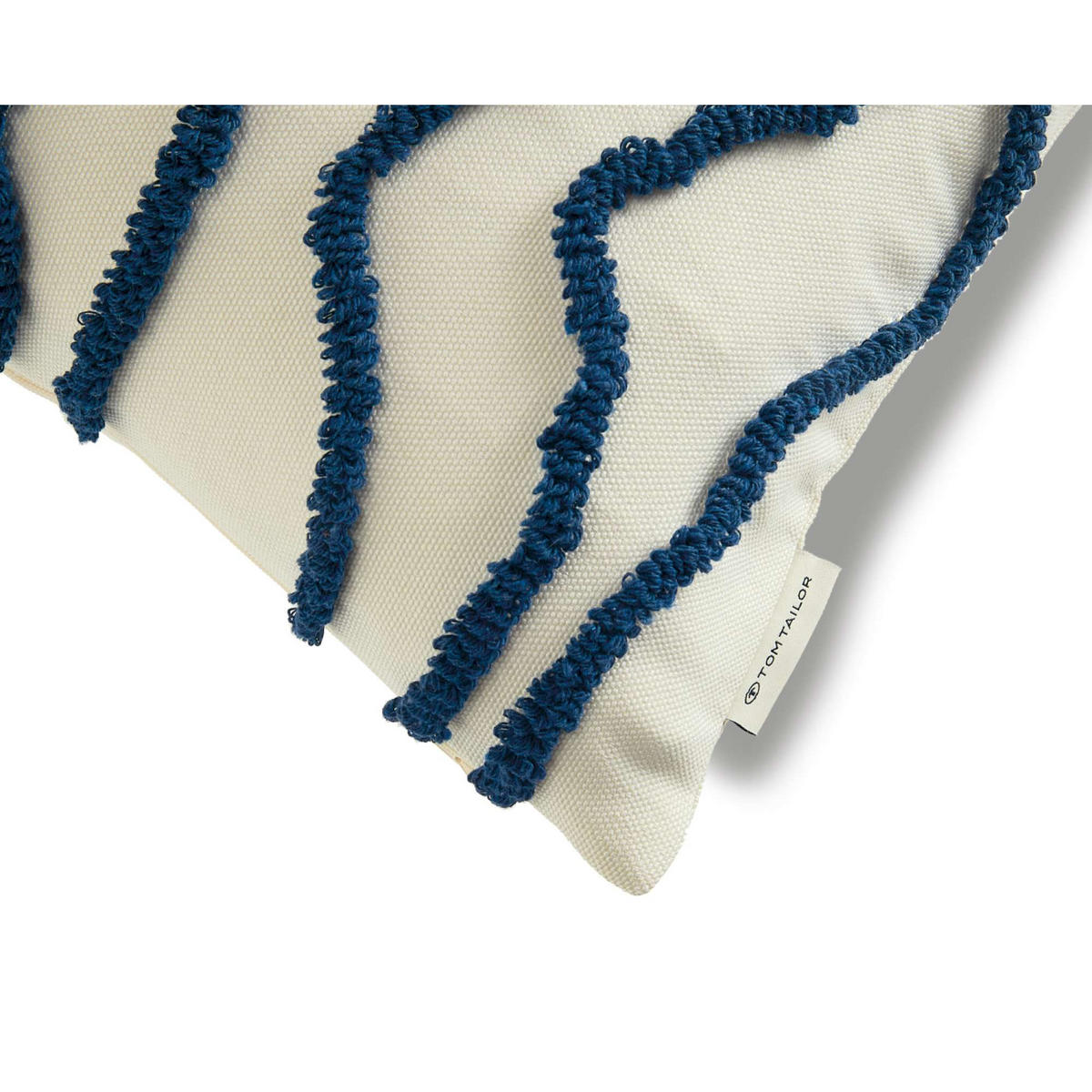 ZIERKISSENHÜLLE WAVY - Blau, Textil (45/45cm) - Tom Tailor