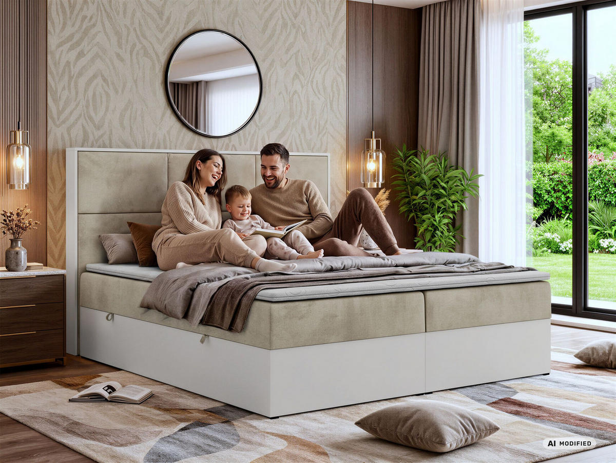 KONTINENTÁLNÍ POSTEL DELVIT 140/200 - Tmavě šedá Samet - Topper Visco - H4 - černá/tmavě šedá, textil/plast (140/200cm) - MKS
