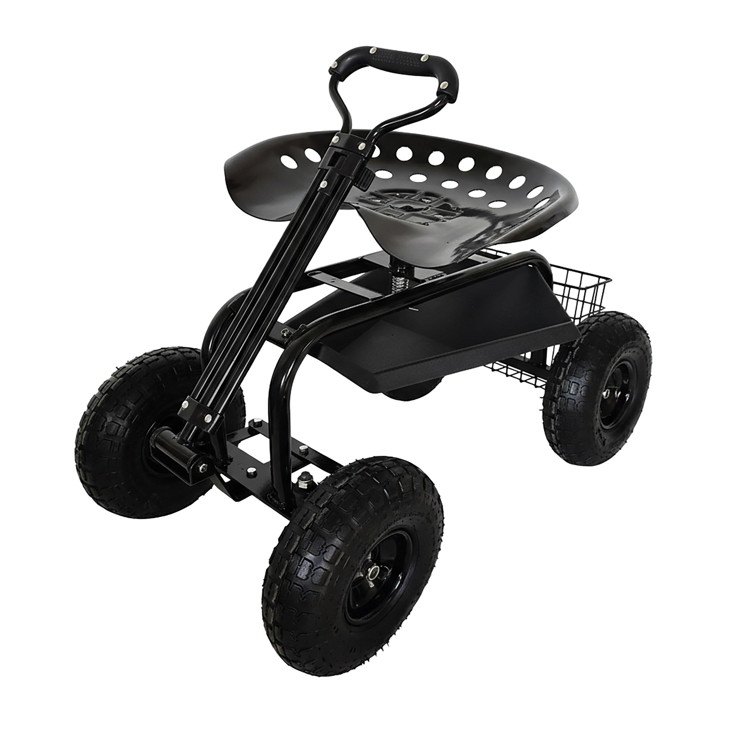 GARTENSITZ - Schwarz, Kunststoff/Metall (46/44.5/86cm) - Relaxdays