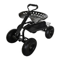 GARTENSITZ - Schwarz, Kunststoff/Metall (46/44.5/86cm) - Relaxdays