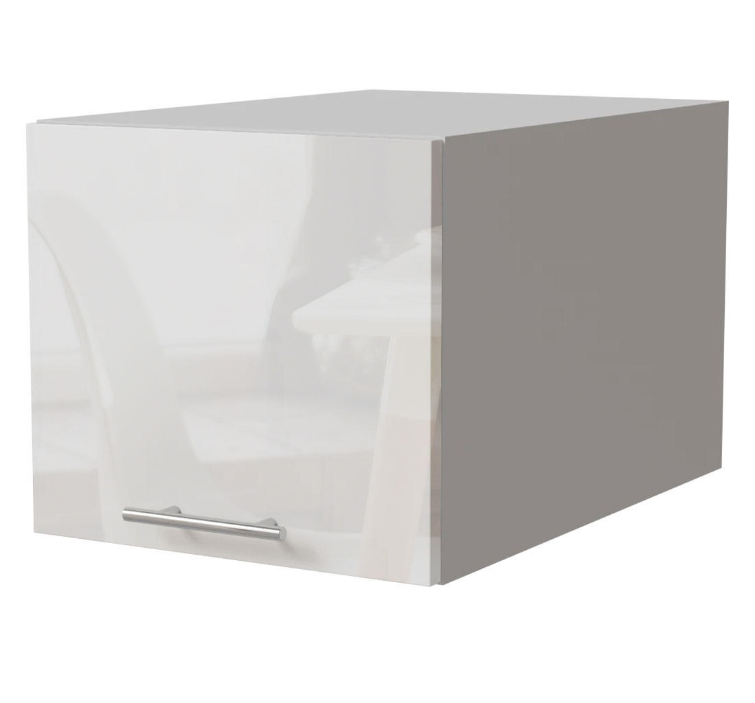 Feldmann-Wohnen Aufsatzschrank Weiß Hochglanz, Weiß 40x59x36 cm