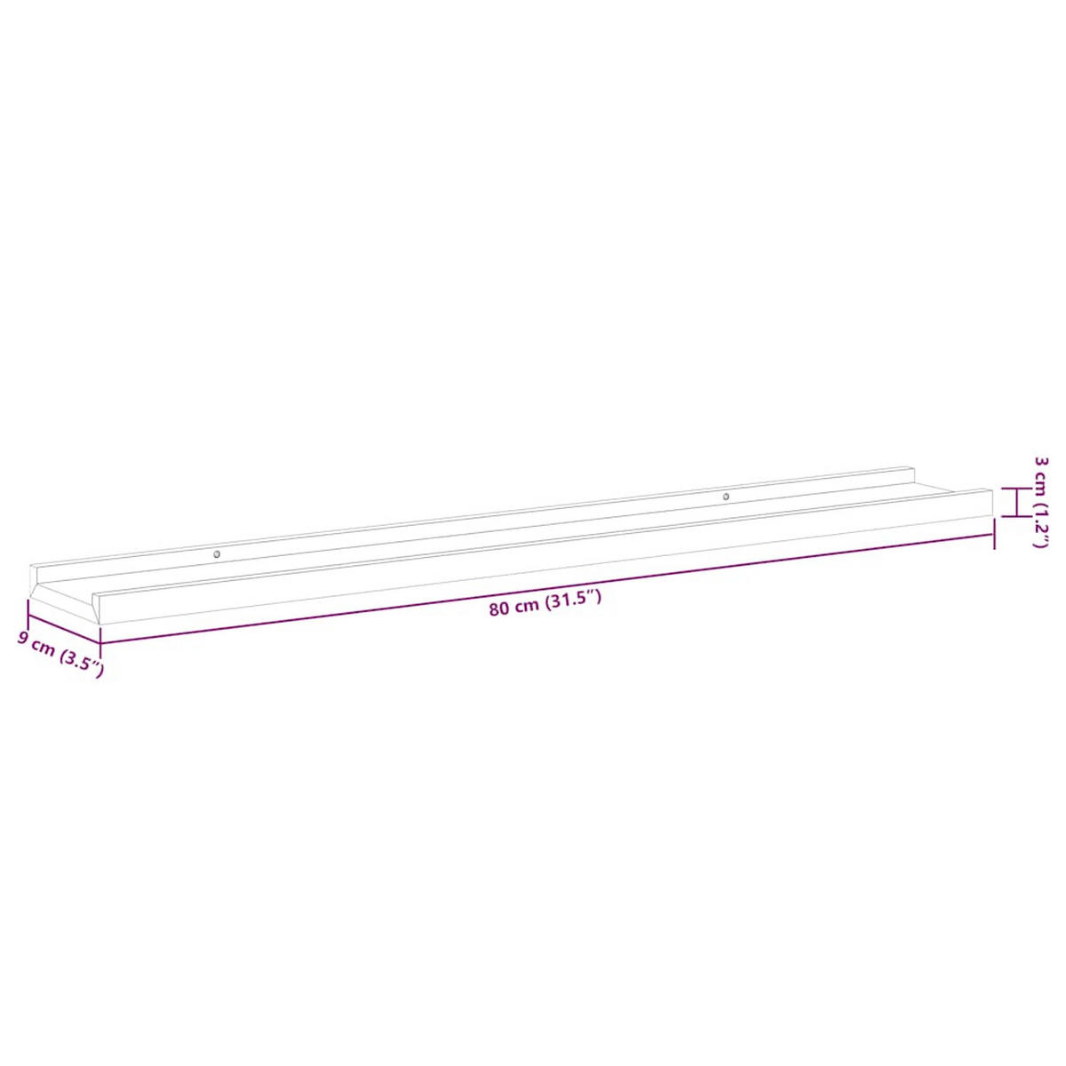 BILDERLEISTEN 2Er Set Grau 80/9/3 Cm Mdf - Grau, Holzwerkstoff (9/3/80cm) - vidaXL