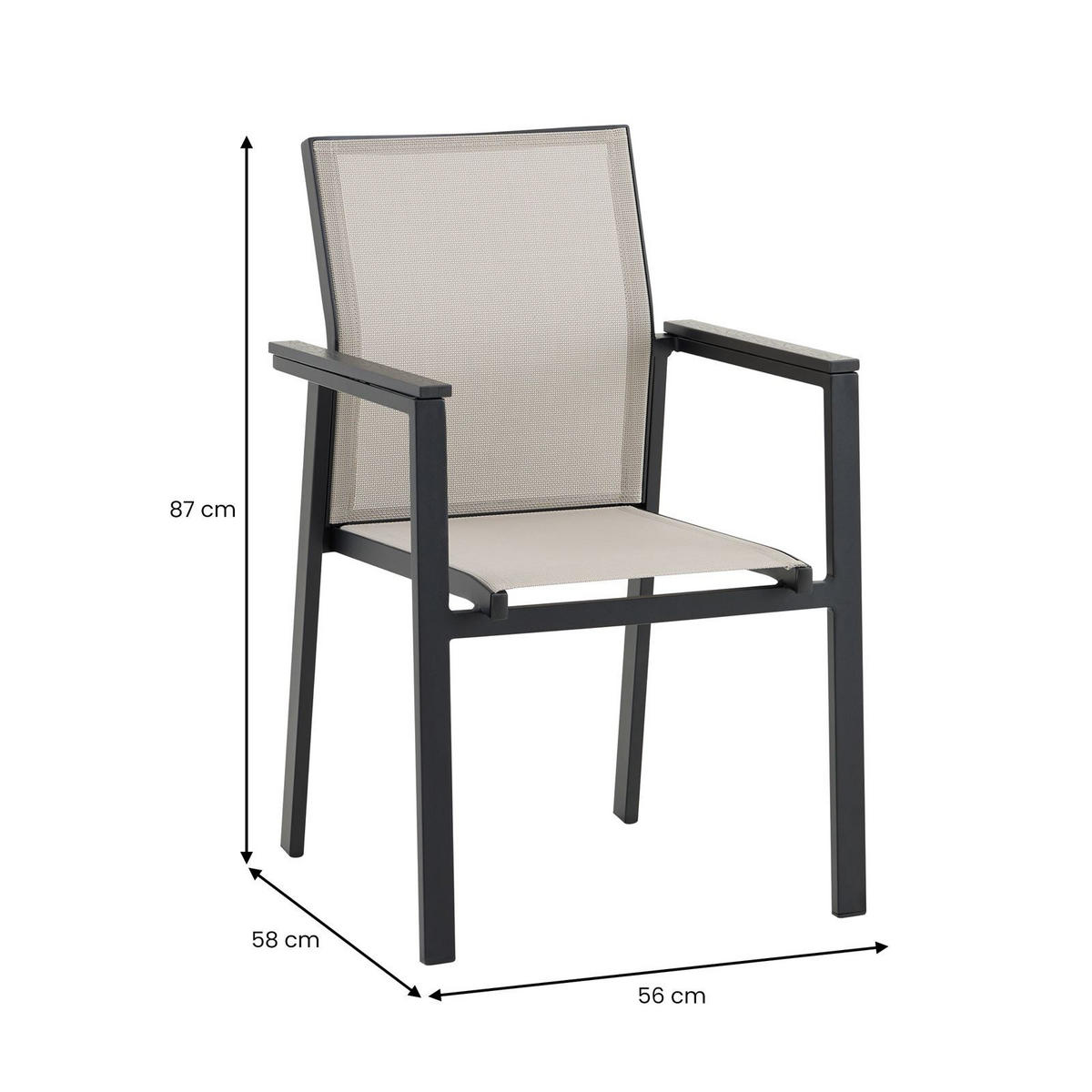 GARTENMÖBEL SET WINDY 7er Set grau - Grau, Metall - IDIMEX