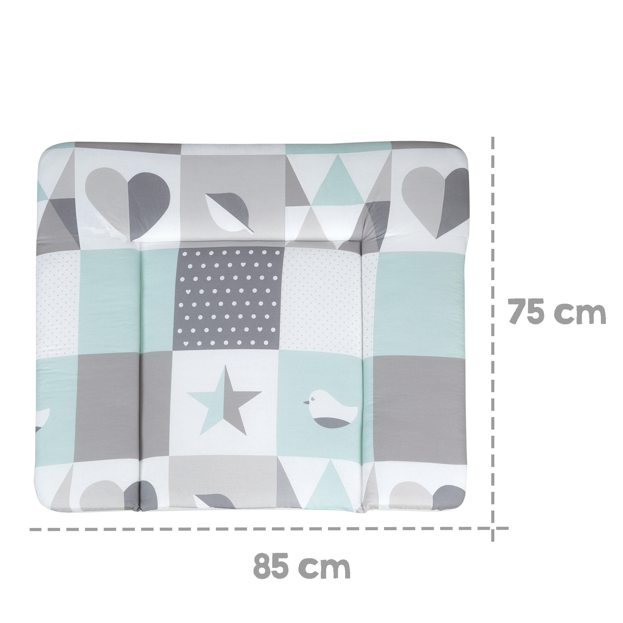 WICKELAUFLAGE Happy Patch mint - Mintgrün, Textil (85/75cm) - Roba