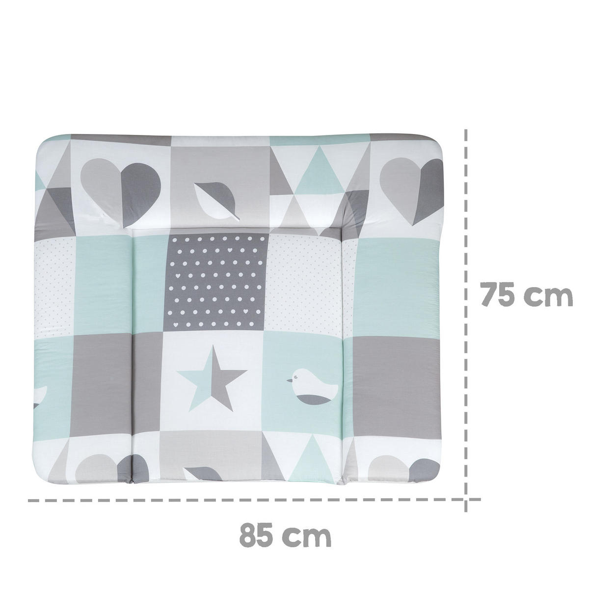 WICKELAUFLAGE Happy Patch mint - Mintgrün, Textil (85/75cm) - Roba
