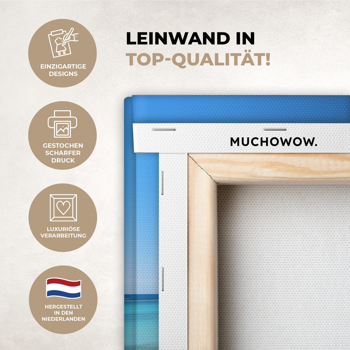 LEINWANDBILD Strand - Palme - Tropisch - Meer Deko Schlafzimmer 30x20 cm - Grün, Textil (30/20cm) - MuchoWow