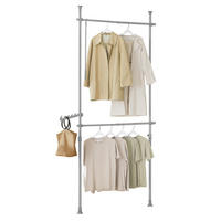 TELESKOP GARDEROBEN SYSTEM Grau - Grau, Kunststoff (113/285/1cm) - SoBuy