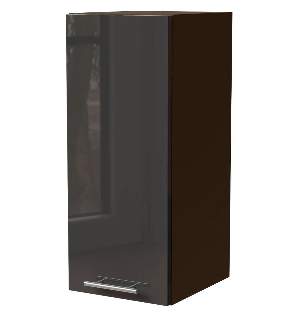 KÜCHENHÄNGESCHRANK Essen W2/20 Graphit Hochglanz / Lava Matt 20 / 32,5 / 72cm - Dunkelgrau/Graphitfarben, Holz/Holzwerkstoff (20/72/32.5cm) - Feldmann-Wohnen