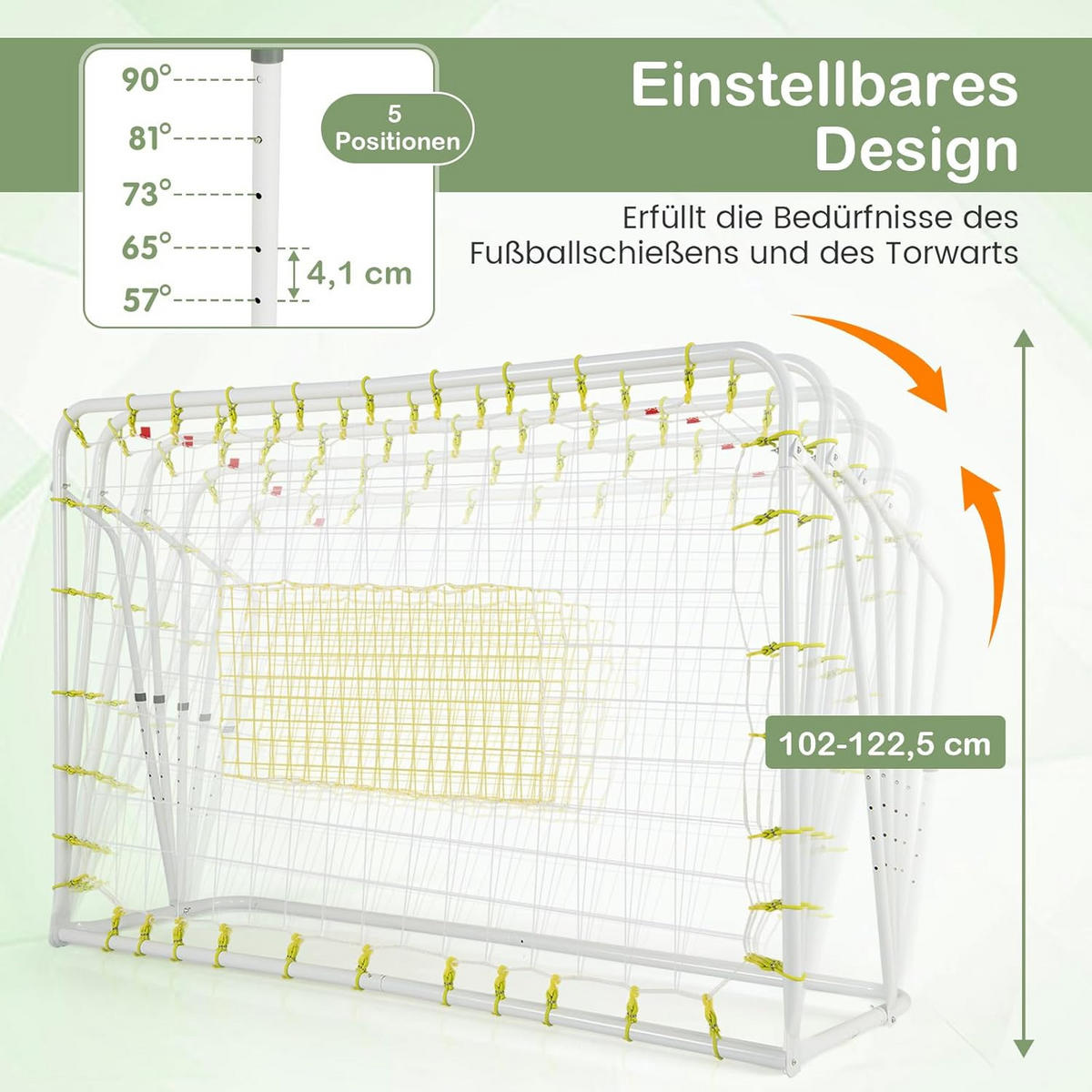 FUBBALLTOR Weiß - Weiß, Metall (60/123/187cm) - COSTWAY