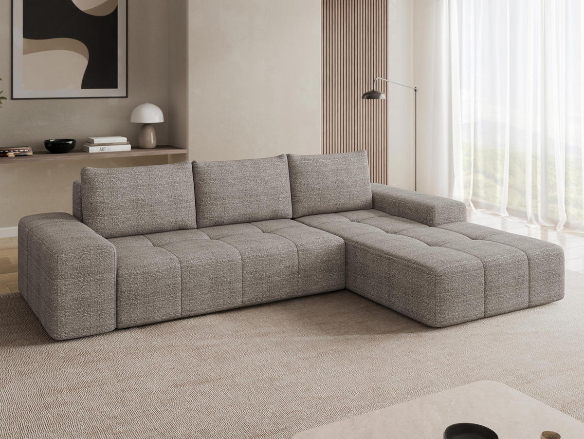 COLTAR Tonseo L, Dreapta - castaniu/negru, material plastic/material textil (173/275cm) - MIRJAN24