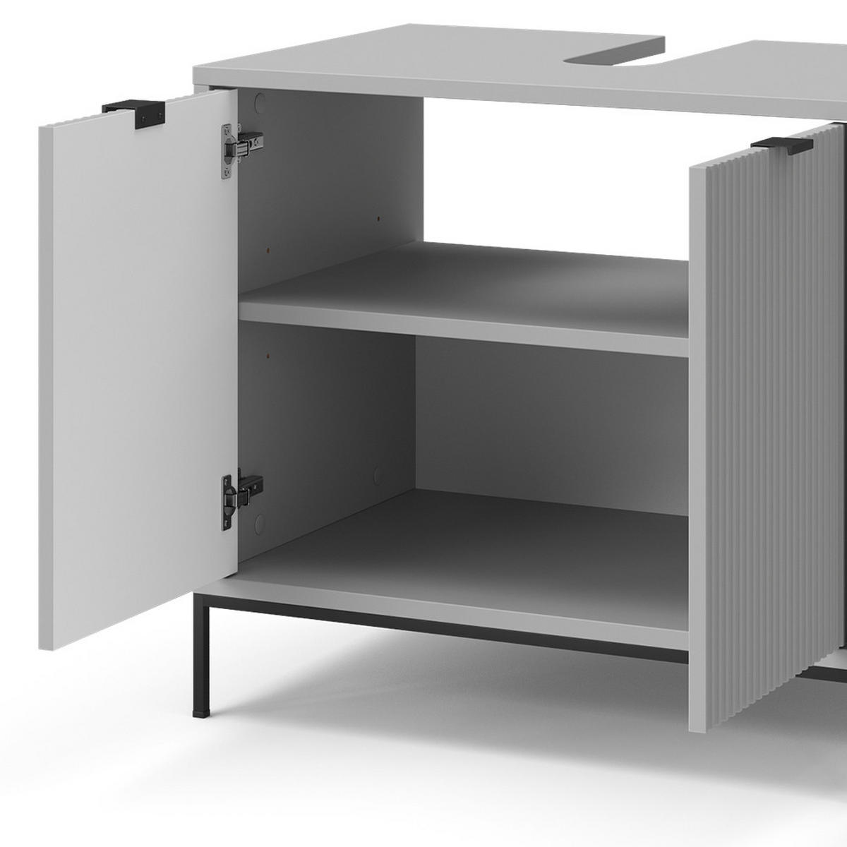 WASCHTISCHUNTERSCHRANK Eliza Grau 70 x 63 cm mit Türen - Grau, Holzwerkstoff (70/63/45.1cm) - Vicco