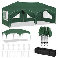 PAVILLON 3x6 m Grün mit 6 Seitenwänden - Grün, Textil/Metall (583/293cm) - Kaket