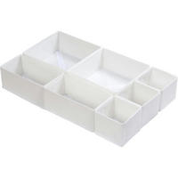 SCHUBLADEN Organizer 7er Set Weiß - Weiß, Textil (28/12/28cm)