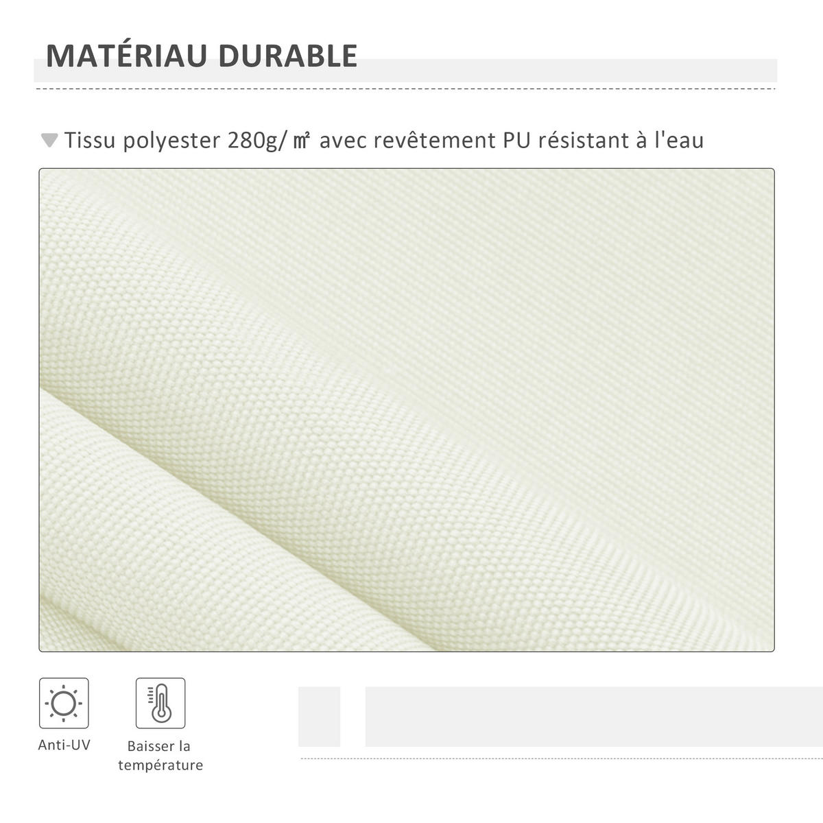 MARKISE DE-13901 mit Kurbel, manuell 295 / 245 cm, Winkel 45°-85° Creme - Creme, Metall (245/1/295cm) - ComfortXL