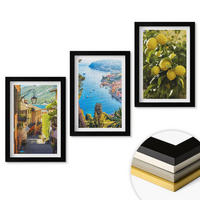 WANDBILDER 3er-Set - 20x30 cm Schwarzer Rahmen - Straßen am Meer, ein Meer aus Zitronen - Schwarz, Kunststoff (20/30cm) - ArtPrintCave