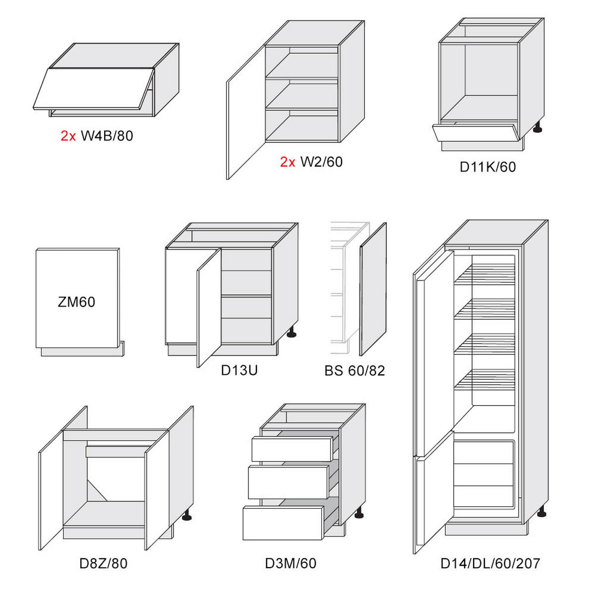 L-FORM KÜCHENZEILE Malmo (11-tlg) Grau / Pembroke / Ares Black 304,5 / 246,8 / 207cm Blum Teilauszug - Eichefarben/Grau, Holzwerkstoff/Metall (304.5/207/246.8cm) - Feldmann-Wohnen