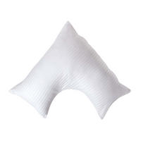 KISSENBEZUG für V-Form-Kissen, Damast-Streifen, Fadendichte 330 - Weiß, Textil (38/76cm) - Homescapes