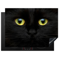 HERDABDECKPLATTE Katze - Augen - Gelb - Schwarz Induktionsmatte 71x52 cm - Schwarz, Kunststoff (71/52/0.2cm) - MuchoWow
