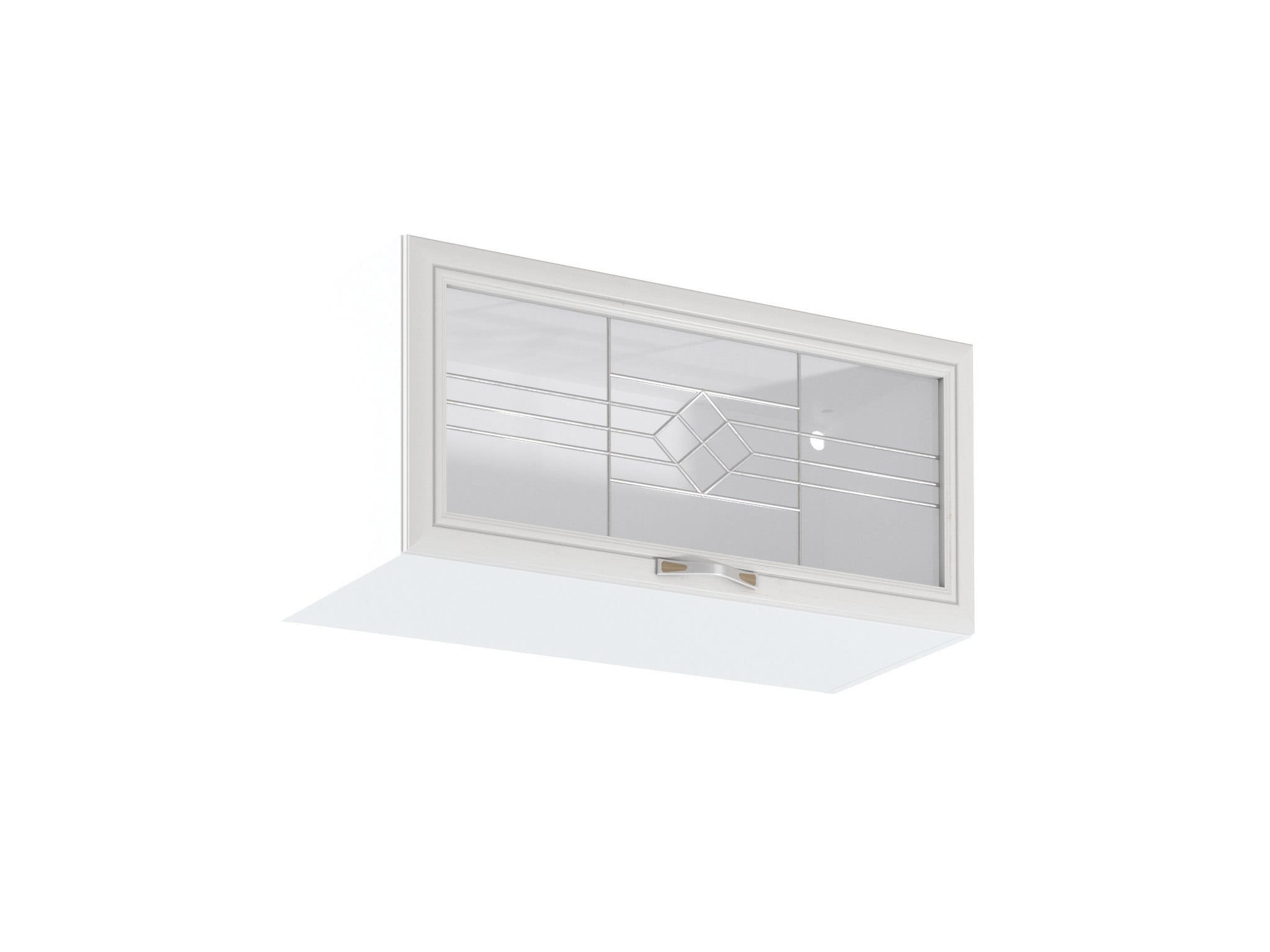 GLASHÄNGESCHRANK G80KS – Sycylia Weiß – Weiß / Creme - Creme/Weiß, Glas/Holzwerkstoff (80/36/32cm) - ROYAL24_MARKT