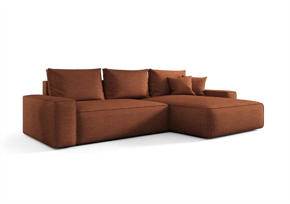 ECKSOFA Walken Mit Schlaffunktion - Braun, Holzwerkstoff/Textil (280/185cm) - Fun Möbel