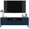TV-SCHRANK Elpis2 Marineblau Matt mit Metallrahmen Glamour 150 cm - Blau/Schwarz, Holzwerkstoff/Metall (150/51.5/36.5cm) - Meble Lindner