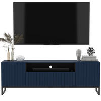 TV-SCHRANK Elpis2 Marineblau Matt mit Metallrahmen Glamour 150 cm - Blau/Schwarz, Holzwerkstoff/Metall (150/51.5/36.5cm) - Meble Lindner