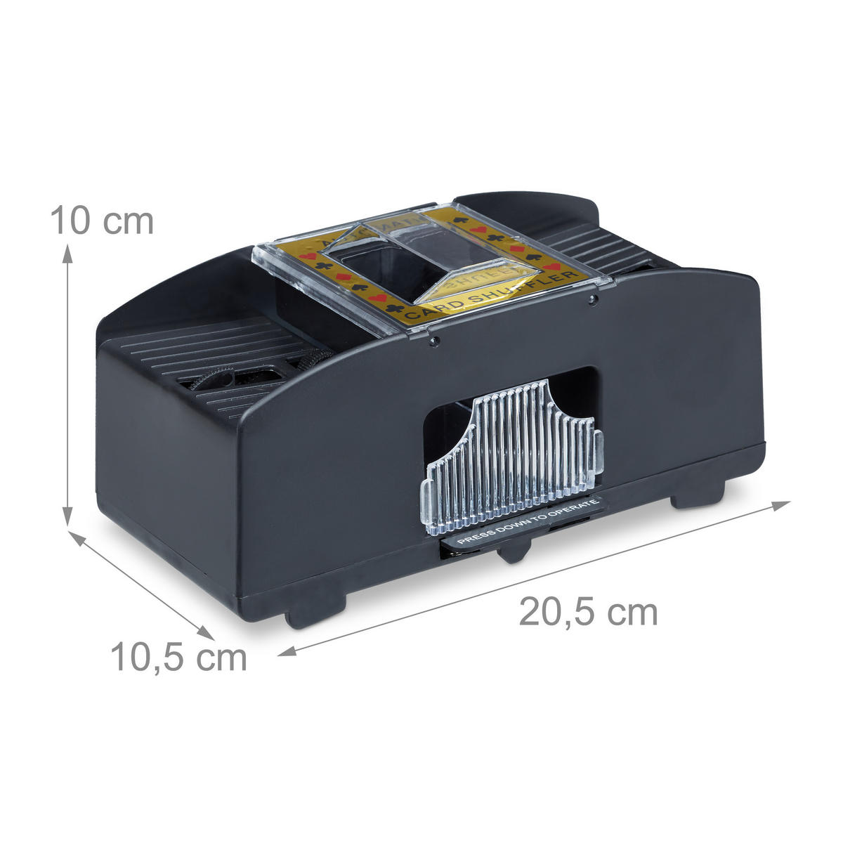 KARTENMISCHMASCHINE - Schwarz, Kunststoff (20.5/10.5cm) - Relaxdays