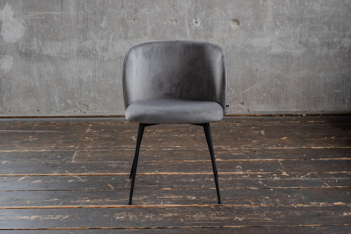 ESSZIMMERSTUHL LENA Grau Velvet - Grau, Textil (54/78/53cm) - KAWOLA